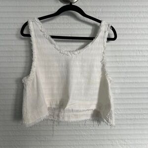 PS Urban Outfitters White Frayed Crop Top